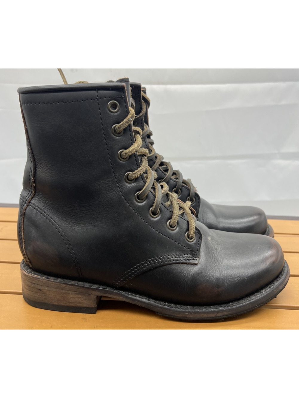 Freebird Steven Manchester Cognac Lace Up Combat Boots Distressed Brown Size 7